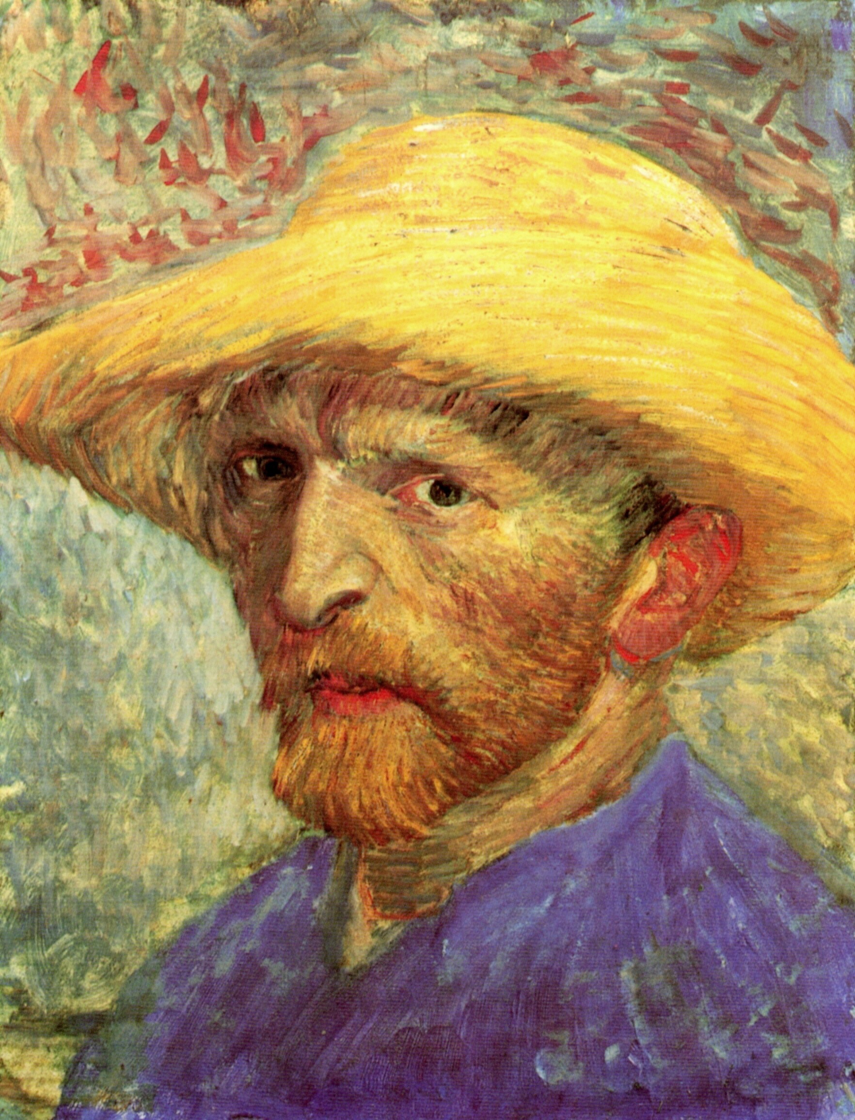 Картина Ван Гога Автопортрет с соломенной шляпе 1887
